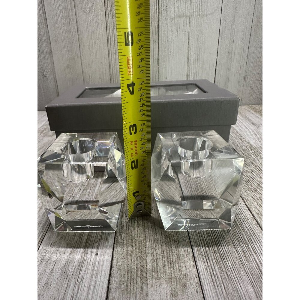 Vtg Rosenthal Regency Crystal Glass Votive Candle Holders W/ Box Set of 2 - Picture 9 of 15